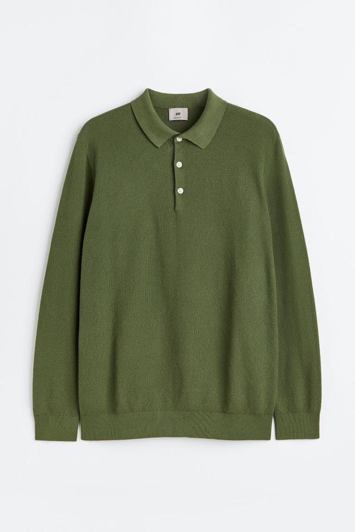 H & M - Regular Fit Polo Shirt - Green