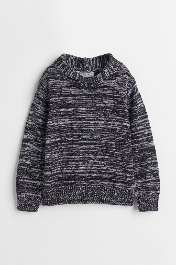 H & M - Chimney-collar Sweater - Black