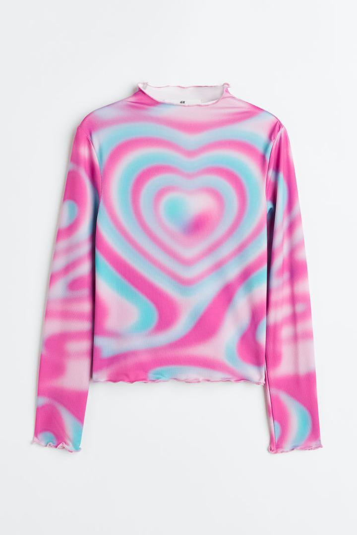 H & M - Long-sleeved Top - Pink