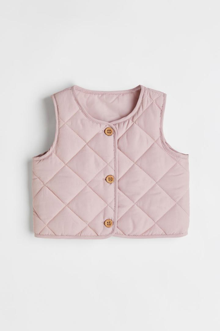 H & M - Quilted Vest - Pink