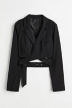 H & M - Belted Wrapover Jacket - Black