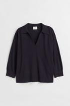 H & M - Sweater With Collar - Blue