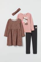 H & M - 4-piece Cotton Set - Pink