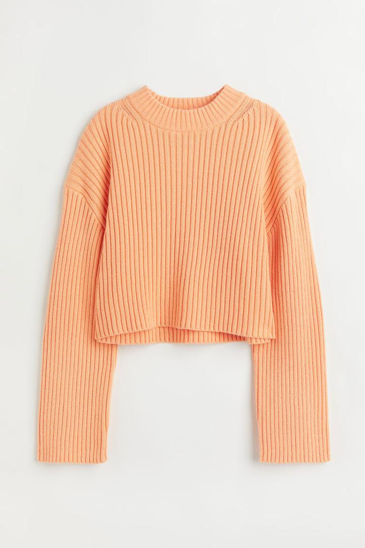 H & M - Ribbed Sweater - Orange