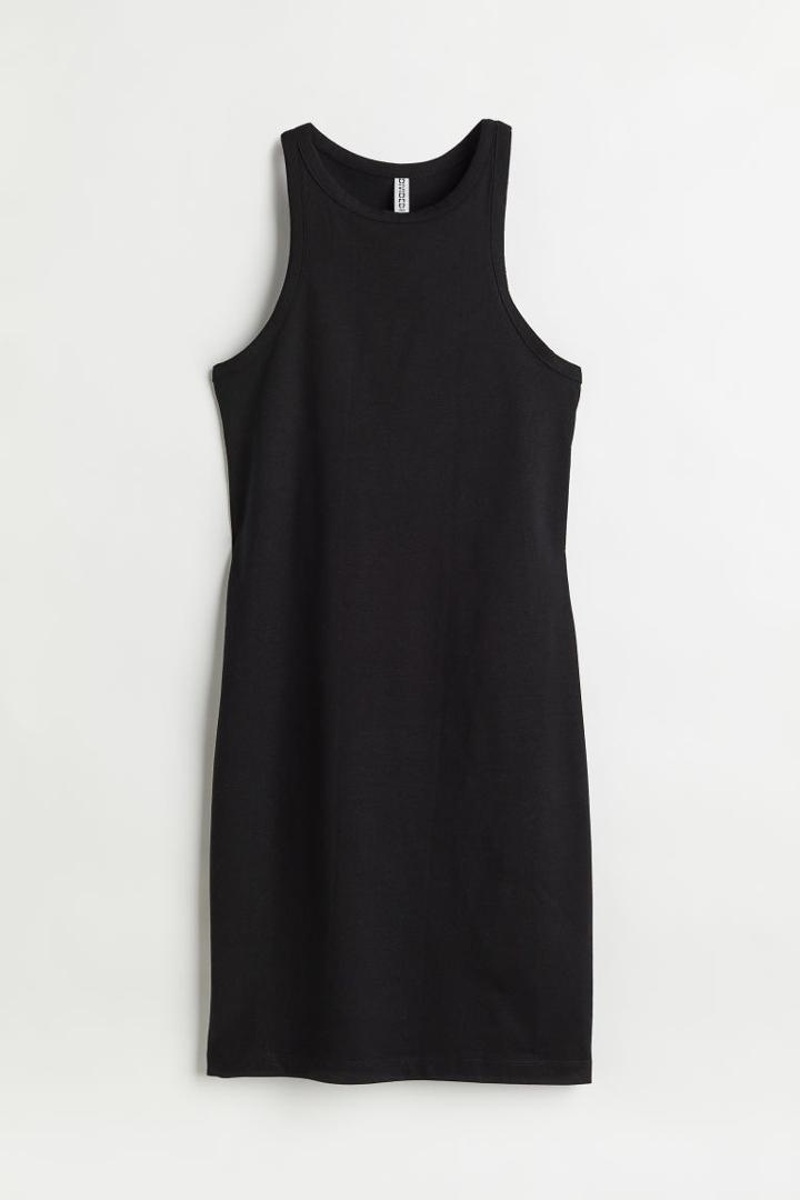 H & M - Cut-out Cotton Dress - Black