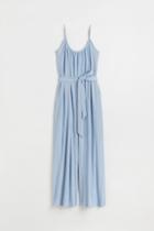 H & M - Tie-belt Jumpsuit - Blue