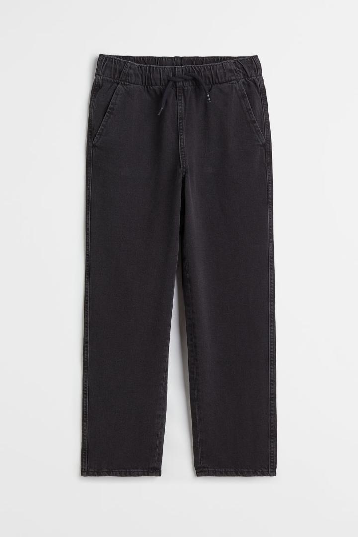 H & M - Relaxed Fit Denim Joggers - Gray