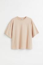 H & M - Boxy T-shirt - Beige