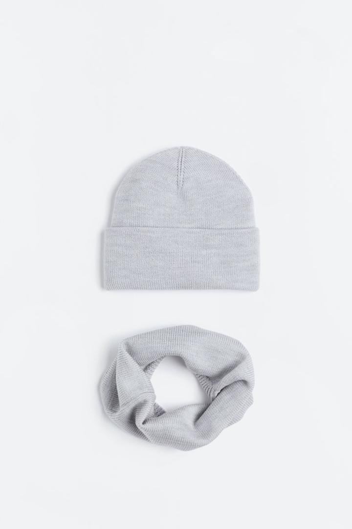 H & M - 2-piece Knit Wool Set - Gray