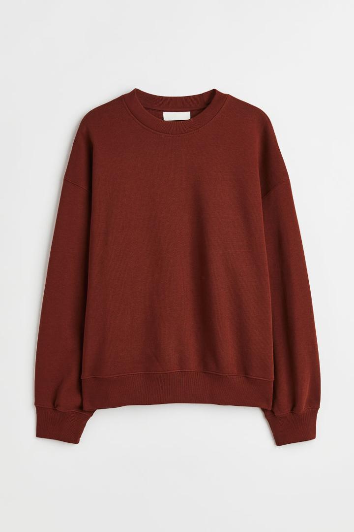 H & M - Oversized Fit Cotton Sweatshirt - Orange