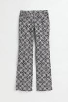 H & M - Low Waist Flared Twill Pants - White