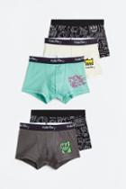 H & M - 5-pack Print-motif Boxer Shorts - Black