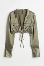 H & M - Utility Crop Shirt - Green