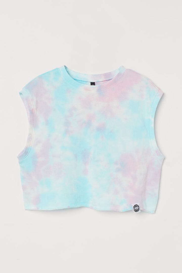 H & M - Crop Sweatshirt - Turquoise