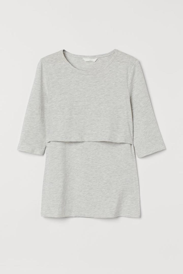 H & M - Mama Cotton Nursing Top - Gray