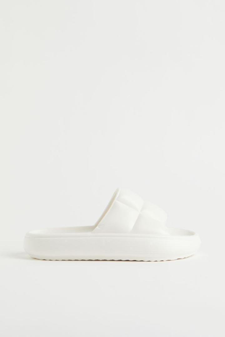 H & M - Quilted-look Pool Shoes - White