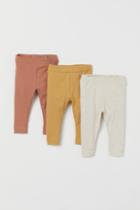 H & M - 3-pack Leggings - Beige
