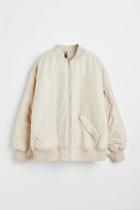 H & M - Padded Bomber Jacket - Beige