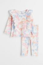 H & M - 2-piece Ribbed Cotton Set - White