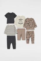 H & M - 7-piece Cotton Set - Brown