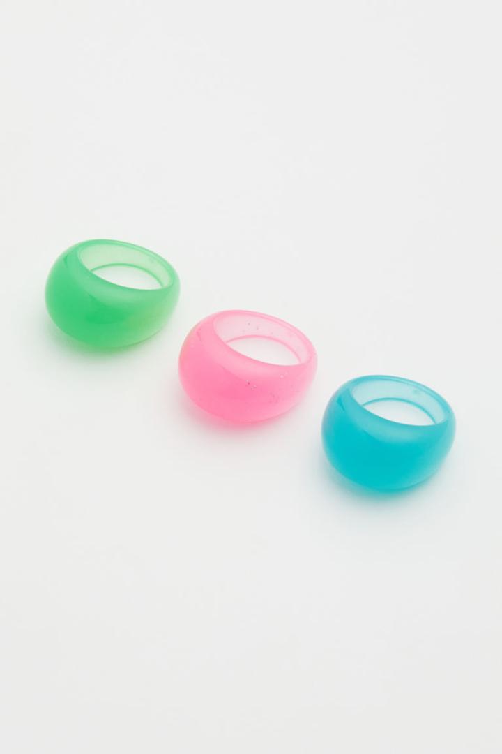 H & M - 3-pack Rings - Green