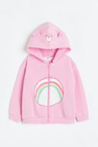 H & M - Printed Hooded Jacket - Pink
