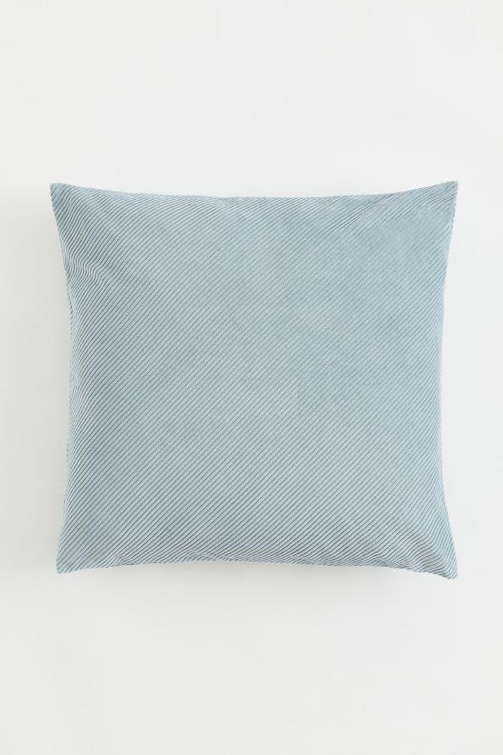 H & M - Corduroy Cushion Cover - Turquoise