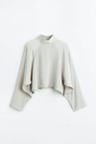 H & M - Batwing-sleeved Blouse - Brown