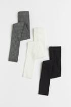 H & M - 3-pack Ribbed Leggings - Black