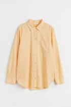 H & M - Linen-blend Shirt - Yellow
