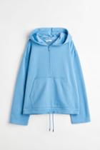 H & M - Half-zip Hoodie - Blue