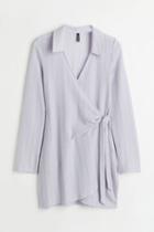 H & M - H & M+ Wrap Dress With Collar - Purple