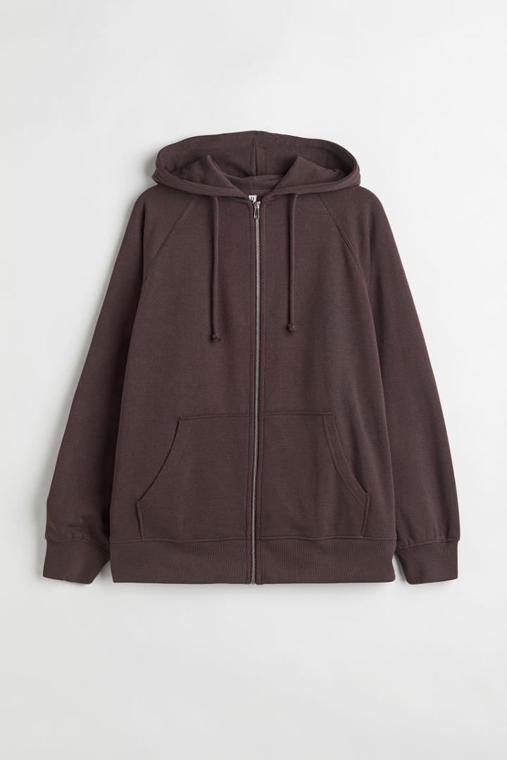 H & M - H & M+ Oversized Hooded Jacket - Brown