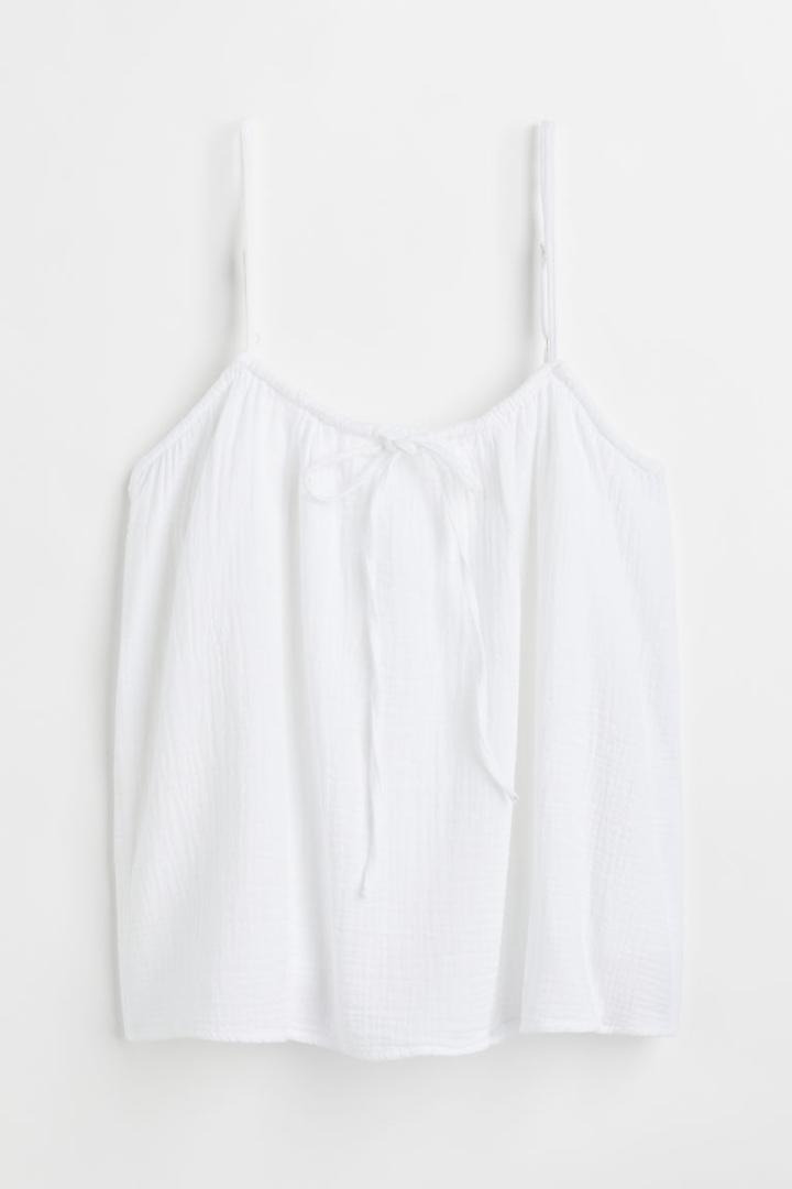 H & M - Bow-detail Camisole Top - White