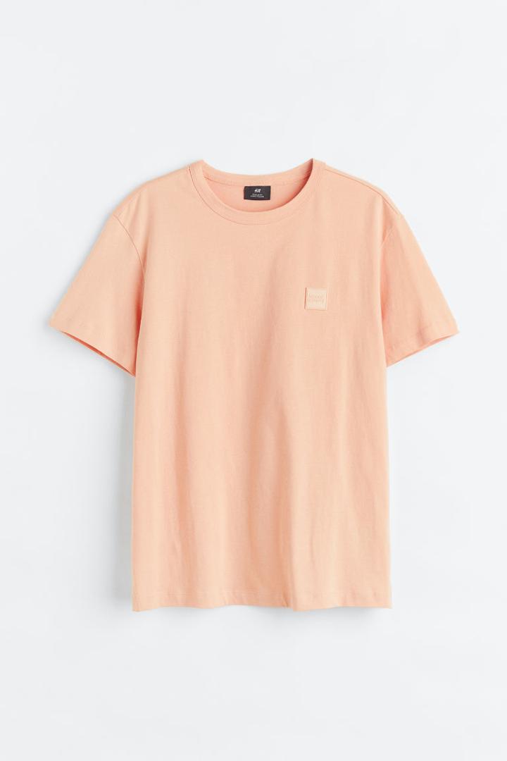 H & M - Regular Fit Appliqud T-shirt - Orange