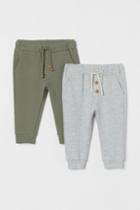 H & M - 2-pack Cotton Joggers - Green