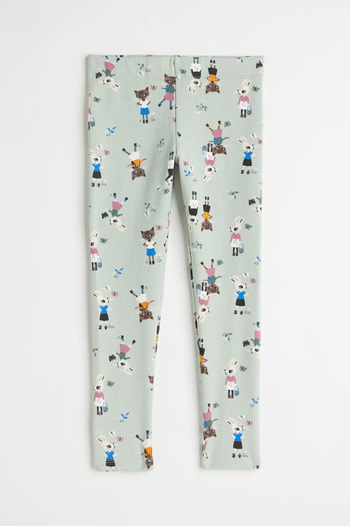 H & M - Brushed-inside Leggings - Green