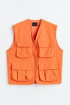 H & M - Relaxed Fit Nylon Cargo Vest - Orange