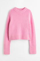 H & M - Mohair-blend Fine-knit Sweater - Pink