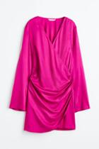 H & M - Gathered Bodycon Dress - Pink