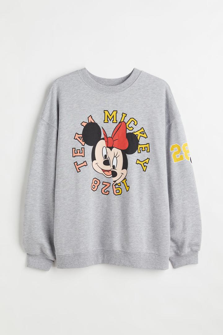 H & M - H & M+ Printed Sweatshirt - Gray