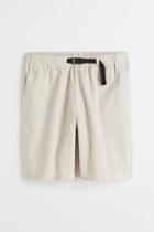 H & M - Relaxed Fit Corduroy Shorts - Beige
