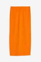 H & M - Ribbed Pencil Skirt - Orange