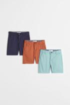 H & M - 3-pack Cotton Chino Shorts - Turquoise