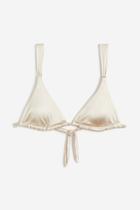 H & M - Padded Triangle Bikini Top - Beige