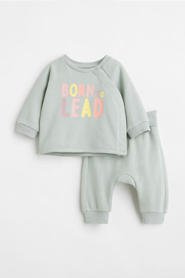 H & M - 2-piece Cotton Set - Green