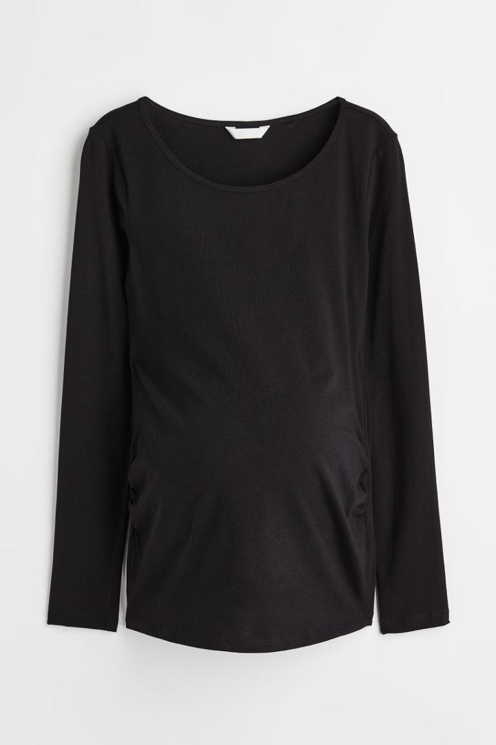 H & M - Mama Long-sleeved Jersey Top - Black