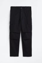 H & M - Regular Fit Twill Cargo Pants - Black
