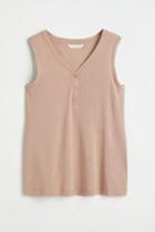 H & M - Mama Modal-blend Sleeveless Top - Beige