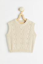 H & M - Cable-knit Cotton Sweater Vest - Beige
